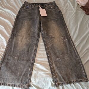 Women's Wide Leg Distressed Jeans